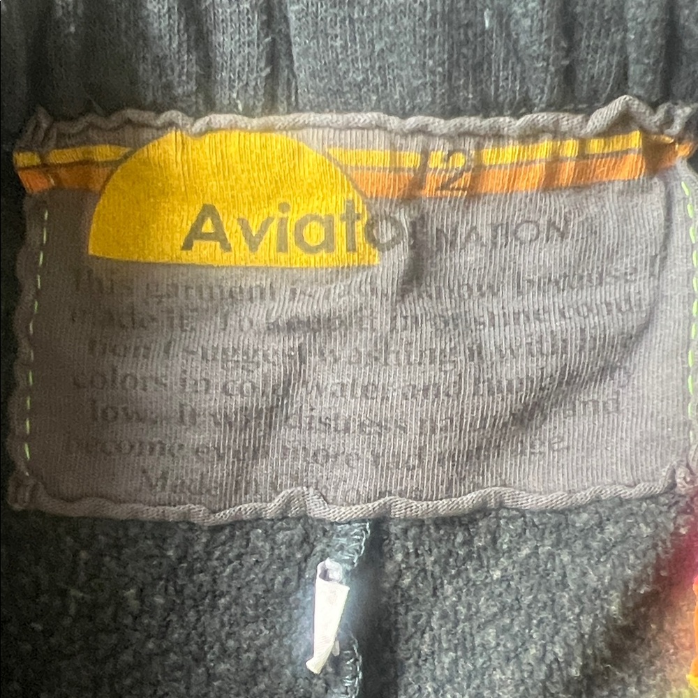 Aviator Nation Kids Rainbow-Stripe Sweatpants in Heather Navy - Sz 12 - Picture 7 of 8